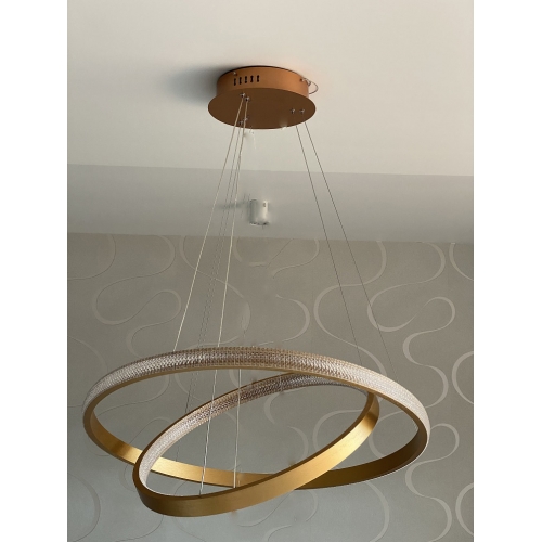 Złota wisząca lampa LED ring 80cm 88Watt L131